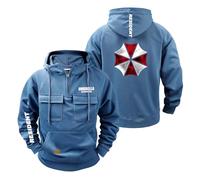 HXZESBLQW Sudadera con Capucha para Hombre Chaqueta Deportiva R.es.i.d.en.t Primavera Y Otoño Prendas De Vestir Exteriores Media Cremallera Sudaderas Lisas Bolsillo-LanSe||x_l