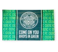 Hy-Pro Bandera celta oficial de 5 x 3 pies, bandera nacional de poliéster para exhibición en casa y partido, equipo de seguidores con escudo grande y detalles verdes