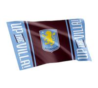 Hy-Pro Bandera oficial del Aston Villa F.C. de 5 pies x 3 pies - Up the Villa, pancarta de fútbol nacional de poliéster para exhibición del hogar y partidos - Equipo de seguidores con gran escudo