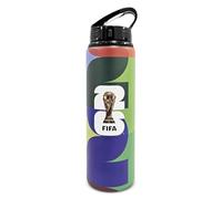 Hy-Pro Botella de agua de aluminio con licencia oficial de la Copa Mundial de la FIFA 2026, 750 ml, hidratación deportiva duradera para los fanáticos del fútbol, botella de gimnasio con diseño de la