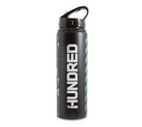 Hy-Pro Botella de agua de aluminio con licencia oficial de The Hundred, 750 ml, reutilizable, con popote plegable integrado, a prueba de fugas, ligera, sin BPA, botella de agua de críquet