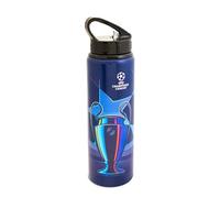 Hy-Pro Botella de aluminio con licencia oficial de la UCL, 750 ml, con pajita plegable integrada, a prueba de fugas, ligera, gran idea de regalo de fútbol