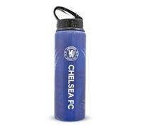 Hy-Pro - Botella de aluminio con licencia oficial del Chelsea F.C., 750 ml, azul y pajilla plegable integrada, a prueba de fugas, ligera, gran idea de regalo de fútbol