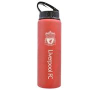 Hy-Pro Botella de aluminio con licencia oficial del Liverpool F.C., 750 ml, pajita plegable integrada, a prueba de fugas, ligera, gran idea de regalo de fútbol