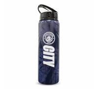 Hy-Pro Botella de aluminio con licencia oficial del Manchester City F.C., 750 ml, con pajilla plegable integrada, a prueba de fugas, ligera, gran idea de regalo de fútbol