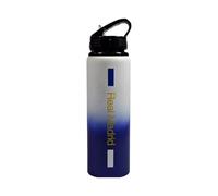 Hy-Pro Botella de aluminio con licencia oficial del Real Madrid CF de 750 ml, diseño desteñido, mate, popote plegable integrado, a prueba de fugas, ligera, gran idea de regalo de fútbol