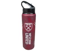 Hy-Pro Botella de aluminio con licencia oficial del West Ham United F.C., 750 ml, pajita plegable integrada, a prueba de fugas, ligera, gran idea de regalo de fútbol