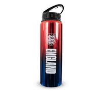Hy-Pro Botella de aluminio UV de 750 ml con licencia oficial de England FA | Pajita plegable integrada, acabado neocromático, a prueba de fugas, ligera, sin BPA