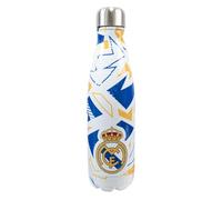 Hy-Pro Botella térmica de 500 ml con licencia oficial, acero inoxidable, doble pared, diseño de decoloración, ligera, a prueba de fugas, gran idea de regalo de fútbol, Real Madrid Cf