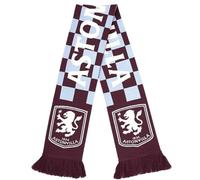 Hy-Pro Bufanda oficial del Aston Villa F.C. Diseño a cuadros, bufanda para aficionados con la marca icónica del club