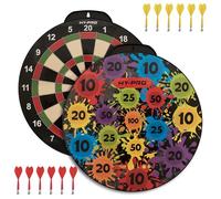Hy-Pro Diana magnética - Doble Cara Segura Dartboard Dartboard para niños, 12 dardos, 4 juegos diferentes en 1, 18 pulgadas, interior y exterior, juego de tablero de dardos magnético, a partir de 3
