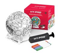 Hy-Pro Doodlekick Football - Balón de fútbol para Colorear, Mini balón de fútbol Personalizable, Viene con Bomba, Soporte y bolígrafos de Color, tamaño 2, Gran Idea de Regalo de fútbol, 3+