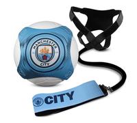Hy-Pro Entrenador de fútbol con Licencia Oficial del Manchester City - Cinturón Ajustable para Entrenamiento de fútbol para práctica en Solitario, para Pelotas de tamaño 3-5 - Sistema portátil para