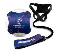 Hy-Pro Equipo de entrenamiento de fútbol con licencia oficial de la UEFA Champions League - Cinturón de cintura ajustable para práctica en solitario, para pelotas de tamaño 3-5 - Sistema portátil para