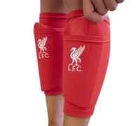 Hy-Pro Espinilleras con licencia oficial del Liverpool F.C. con manga de calcetín, para niños, transpirable, ligera, duradera, equipo de protección, mercancía, gran idea de regalo de fútbol