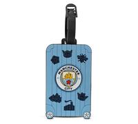 Hy-Pro Etiqueta de equipaje de silicona con licencia oficial, accesorios de viaje, identificador de bolsa duradero de 10 x 6 cm para maletas, fundas de laptop y mochilas, Blue, 10cm x 6cm, Manchester