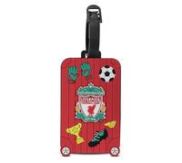 Hy-Pro Etiqueta de equipaje de silicona con licencia oficial del Liverpool, accesorios de viaje, identificador de bolsa duradero de 10 x 6 cm para maletas, fundas de laptop y mochilas, en diseño rojo