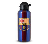 Hy-Pro FC Barcelona - Botella de agua de aluminio de 400 ml | Botella de bebidas reutilizable con licencia oficial del Barça con popote plegable | Botella deportiva de metal ligera a prueba de fugas