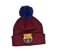 Hy-Pro Gorro Bobble de Barcelona con Licencia Oficial - para Invierno con diseño Tradicional de pompón - Sombrero de Abanico para Hombres y Mujeres, Rojo con Logotipo