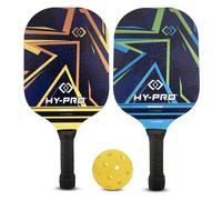 HY-PRO Juego de Pickleball, 2 paletas y 1 Pelota con Bolsa de Transporte, diseño Azul Marino y Amarillo/Verde