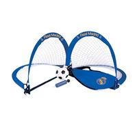 Hy-Pro Juego de portería oficial del Real Madrid CF Skills - 2 porterías de fútbol de habilidad, pelota de goma de 4 pulgadas, bomba, bolsa de transporte, clavijas de tierra, mini portería, mejora las