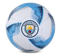 Hy-Pro Licencia Oficial del Mancehster City F.C. Balón de fútbol, Talla 5, diseño Blitz, mercancía de Man City, Entrenamiento, Partido, Coleccionable para niños y Adultos