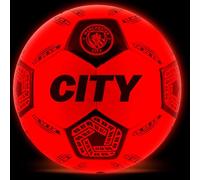 Hy-Pro Manchester City - Balón de fútbol con Luces LED de tamaño 5, con Luces de Choque, Apagado automático, Apto para Todas Las Edades