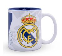 Hy-Pro Taza oficial del Real Madrid CF de 325 ml, de cerámica, apta para lavavajillas, apta para microondas, para bebidas calientes, té y café, mercancía del Real Madrid, idea de regalo de fútbol para