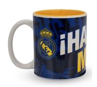 Hy-Pro Taza oficial del Real Madrid CF de 325 ml, de cerámica, apta para lavavajillas, apta para microondas, para bebidas calientes, té y café, mercancía del Real Madrid, idea de regalo de fútbol para