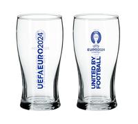 Hy-Pro Vaso de pinta Euro 2024, con licencia oficial, mercancía Euro 2024 (Paquete de 6)