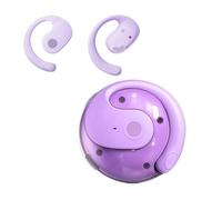 Hy-T26 Abierto Oreja Auriculares Inalámbrico, OWS Colgante Auriculares 5.3 BT, 3D Estéreo TWS Inalámbrico Bluetooth Auricular, Hueso Conducción Auriculares para Deportes Correr Ejercicio (Purple)