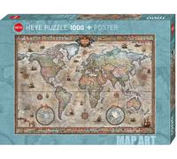 (HY29871) - Heye Puzzles - Map Art,1000 Pc - Retro World