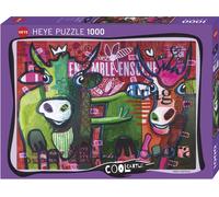 (HY29984) - Heye Puzzles - 1000 Pc - Cool Cattle, Striped Cows