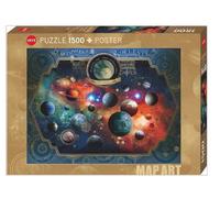 (HY30001) - Heye Puzzles - 1500 Pc - Space World, Map Art