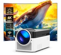 HY450 Android Proyector Portátil Videoproyector 1080P 4K Proyector Supote WiFi y Bluetooth, Enfoque Eléctrico Automático 700 ANSI Proyector de Alcance ultracorto, Memoria de 2+32GB, Proyector casero