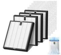 HY4866 - Filtro de repuesto para MORENTO HY4866, WESTHEY HY4866, YIOU M1 purificador de aire, paquete de 4 filtros de repuesto de carbón activado 3 en 1 H13 Ture HEPA + 4 prefiltros versión mejorada