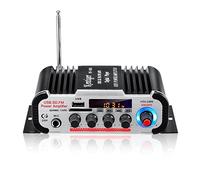 HY60 600W 2.0CH HIFI Amplificador de audio LCD Mostrar Clase D Power Amplificador Radio Casa Home Super Altavoz FM USB SD(Nero)