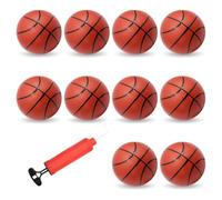 Hyacinthy Juego de 10 Mini Pelotas de Baloncesto de 14 cm con Bomba, Juguetes Deportivos para niños, Interiores, Exteriores, Piscina, Juegos de Playa, Regalos de cumpleaños