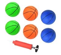 Hyacinthy Mini Baloncesto, 6 Pelotas de Baloncesto pequeñas de 15 cm, 3 Colores, Pelotas de Baloncesto con Bomba de Aire, Juguetes Deportivos para Interiores y Exteriores, para niños, Juegos de Playa