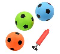 Hyacinthy Paquete de 3 mini balones de fútbol de 15 cm con bomba, balones de fútbol inflables de 3 colores para niños, pelota de jardín de verano, piscina o playa, juego de deportes al aire libre para