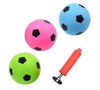 Hyacinthy Paquete de 3 mini fútbol de 15 cm pequeño con bomba, pelota de fútbol inflable de 3 colores para niños, piscina de verano, playa, juego de deportes al aire libre para niños y adultos