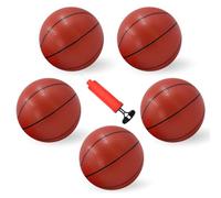 Hyacinthy Paquete de 5 mini pelotas de baloncesto de 7 pulgadas con 1 bomba, juguetes deportivos para canastas de baloncesto para niños al aire libre y en interiores, como recuerdo para verano, playa