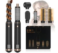 HyAdierTech Cepillo Secador de Pelo 5 en 1, 1000W Cepillo de Aire Caliente, 110,000 RPM Secador Moldeador, Iones Negativos Rizador, Desmontable, 3 Temperaturas, 5 Accesorios para Seca Alisa Volumen