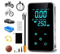 HyAdierTech Compresor de Aire Portátil, 150 PSI Digital Bomba Bicicleta con Pantalla LCD y Linterna LED, Inflador Ruedas Coche, Inflador Eléctrico Batería Recargable para Moto, Bicicletas, Pelotas