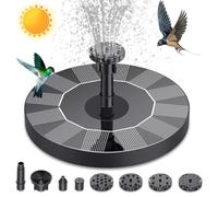 HyAdierTech Fuente Solar Jardin Exterior, Bomba de Agua Solar on 6 Boquillas, Acuario Jardín Fuente de Agua Decorativa, Bomba de Estanque para Baño de Pájaros Recipiente Peces (16CM)