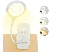 HyAdierTech Luz de Lectura con Clip, Lámpara de Escritorio 40 LED, Luz de Lectura de Cama de 3 Colores * 3 Brillos con Cuello Flexible, Lámpara de Lectura Recargable USB, Control Táctil