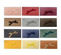 Hyakoz 12 Piezas Sobres De Colores De Papel Kraft Con Cintas De Colores Para Bodas, Fiestas De Cumpleaños, Navidad Y Acción De Gracias