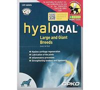 Hyaloral 10x12=120 comp para Perros de Razas Grandes y Gigantes | Suplemento para el dolor de Caderas, Articulaciones y Cartílagos | Complemento Vitamínico para fortalecer Tendones y Ligamentos