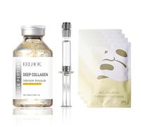 Hyaluron Serum Microneedling 50ml,4PCS Mascarilla de Colageno,Sérum antiedad para microneedling,Máscara de Colágeno,hidratante,reduce las arrugas,reafirma la piel,para todos los tipos de piel