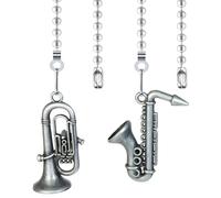 Hyamass 2 extensores de cadena de ventilador de techo, instrumentos orquestales de 12 pulgadas, tiradores decorativos de cadena de ventilador con conector de bola, juego de cadena de luz y ventilador